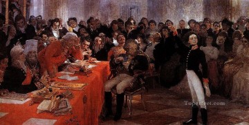 Pushkin sobre el acto en el Liceo el 8 de enero de 1815 lee su poema Memorias en Tsarskoe Selo 1911 Ilya Repin Pinturas al óleo